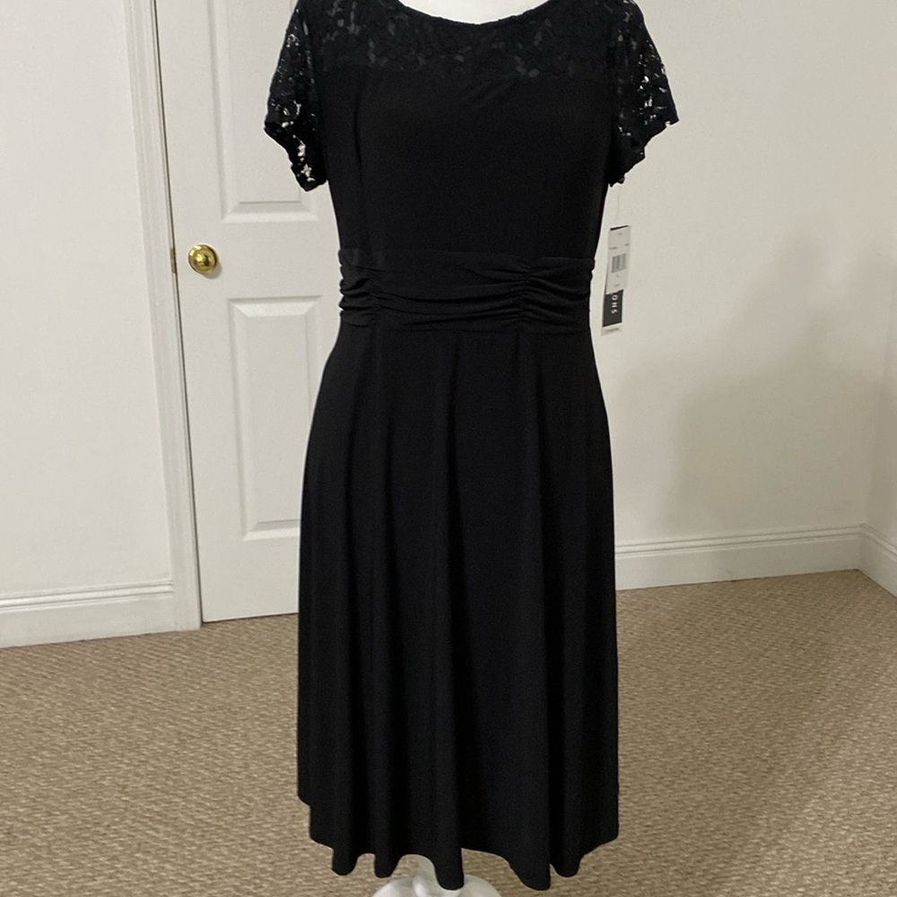 NWT Perceptions Black Dress with Lace Trim -Date Night or Social Event Ready